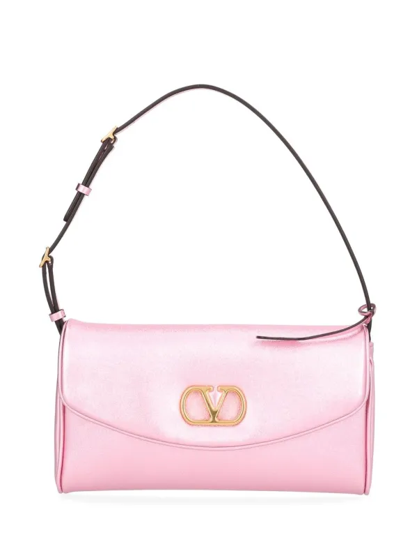 Devain Small Shoulder Bag Nappa Laminata/Vit.Soft Grain Lam/A.Bras Shoulder Bags Rose made by Valentino Garavani