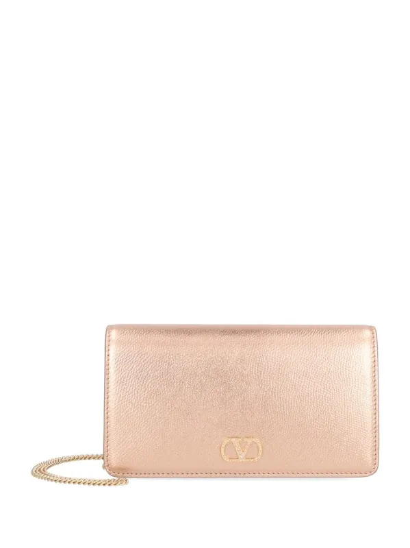 Vlogo Signature Mini Bag Vit.Soft Grain Lam./A.Light Gold-Strass Handbags Rose made by Valentino Garavani