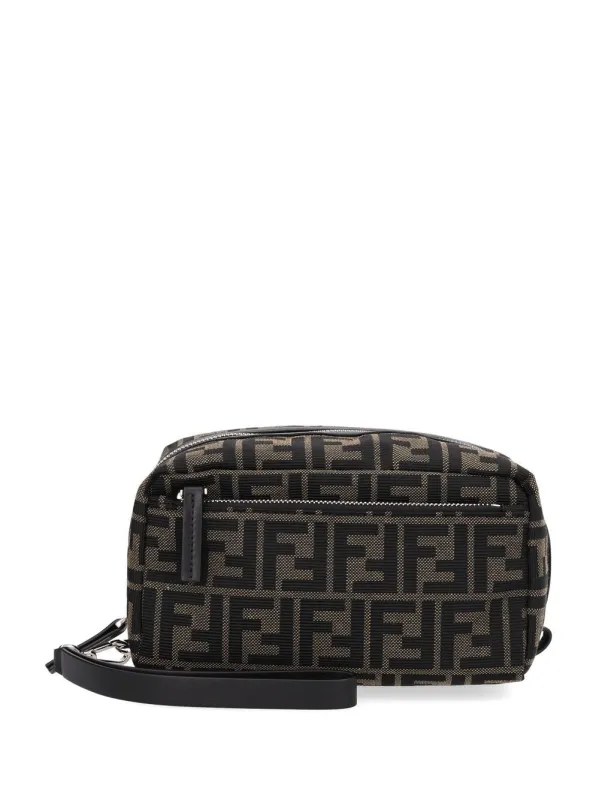 Compact Beauty Case Small Leather Goods Black made by Fendi