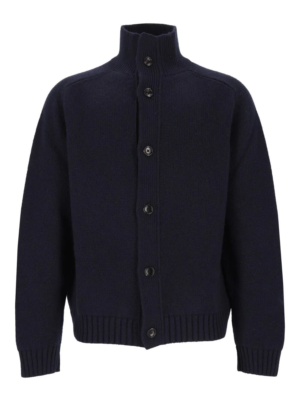 Coarsehair Cashmere Full Button Cardigan Knitwear Blue sold by Wanan Luxury