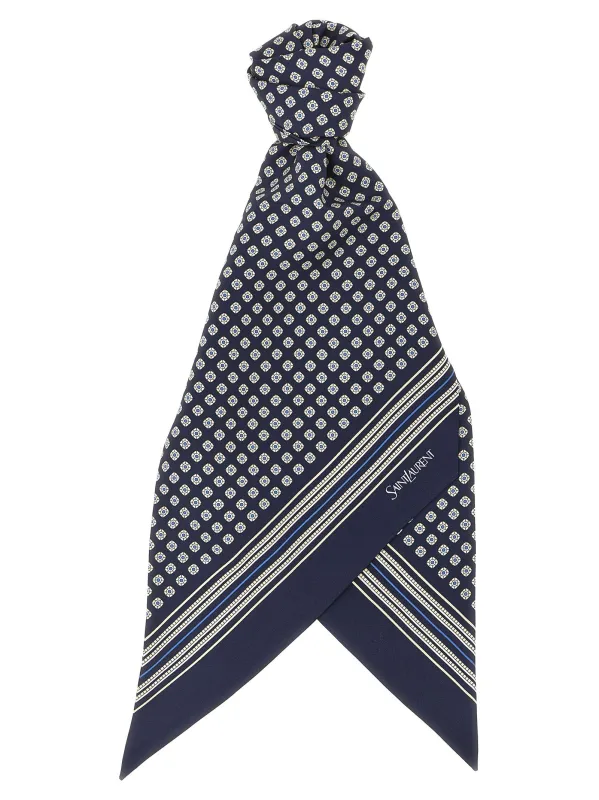 LavallièRe Scarf Scarves And Foulards Blue made by Yves Saint Laurent