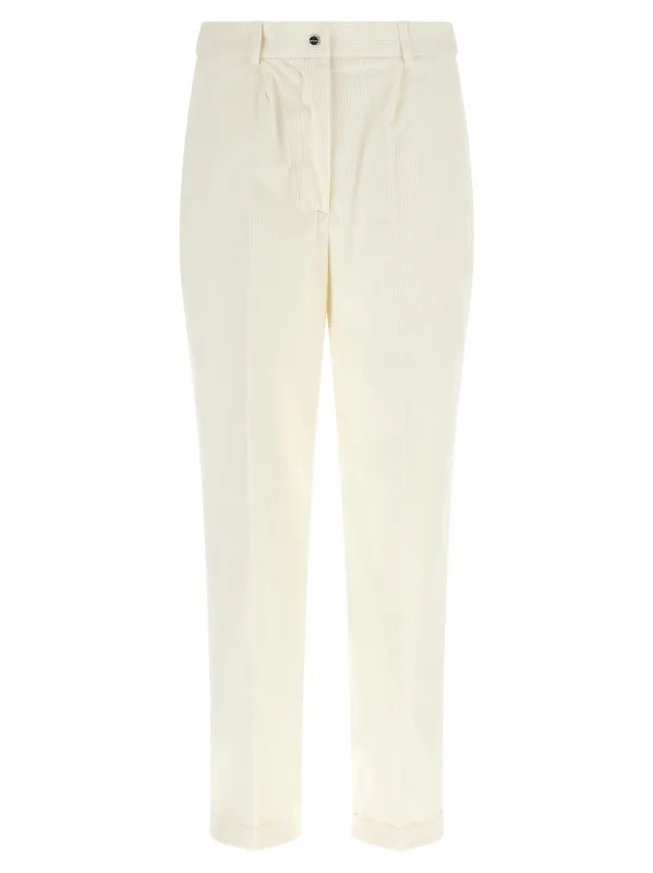 Corduroy Pants White made by Kiton