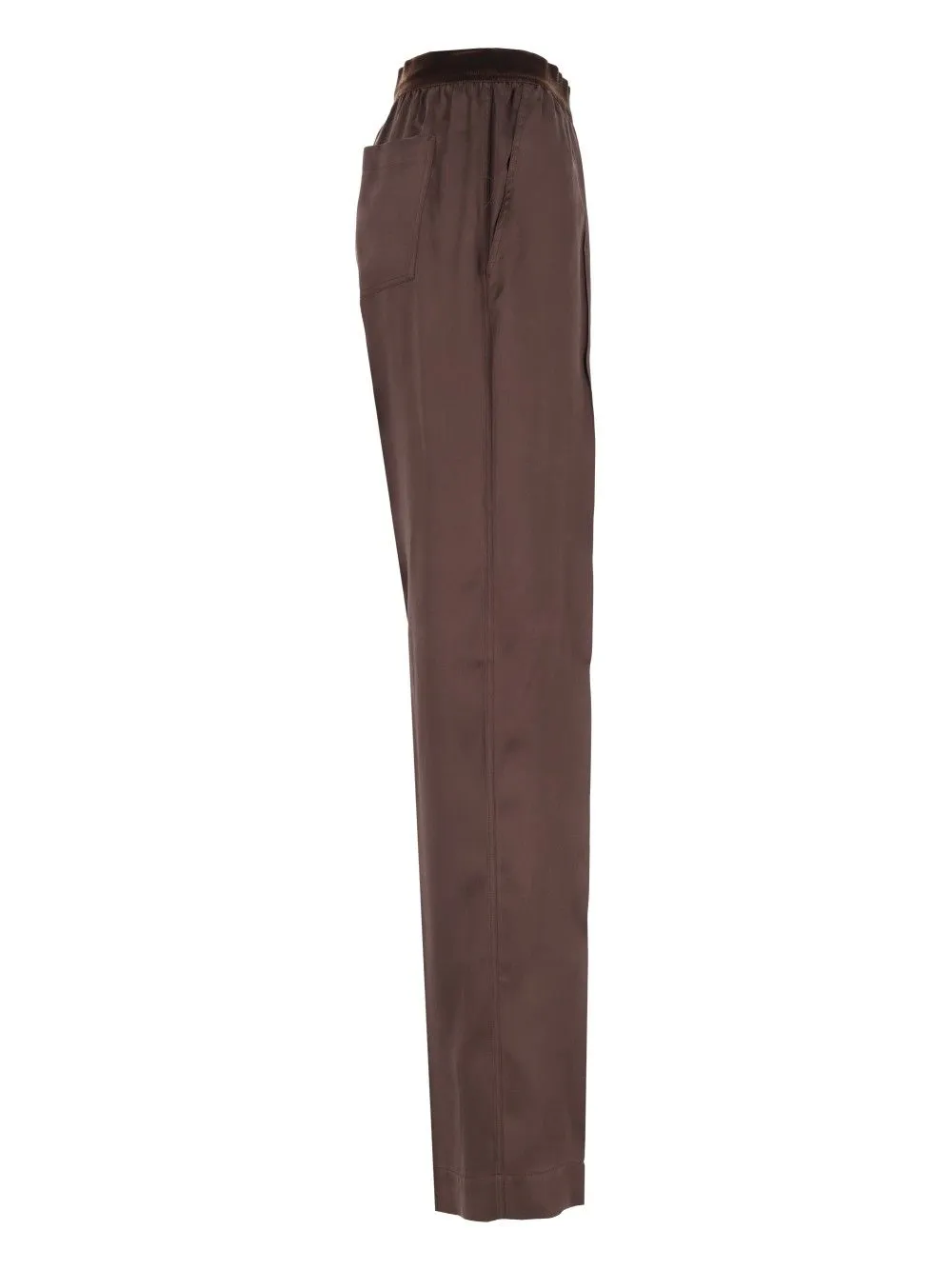 Peach-Feel Silk Satin Pj Pants Trousers Brown sold by Wanan Luxury product image thumbnail 3