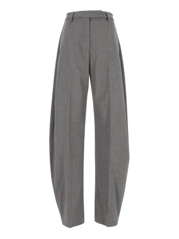 E-Dina 3122 W0206 Misto Lana Trousers Grey made by The Latest