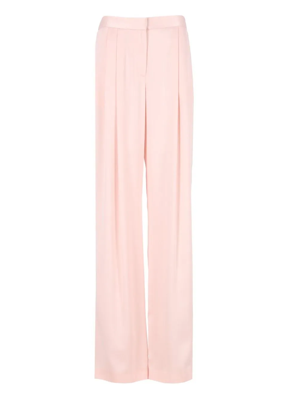 Peach-Feel Silk Satin Double Pleat Pants Trousers Rose sold by Wanan Luxury