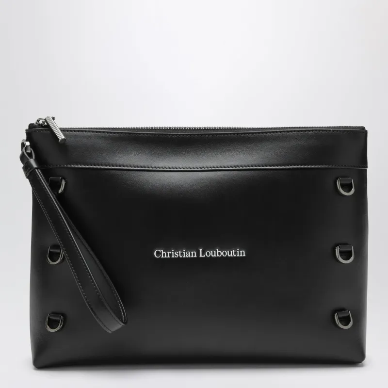 Clutch Bag In Black Smooth Leather made by Christian Louboutin