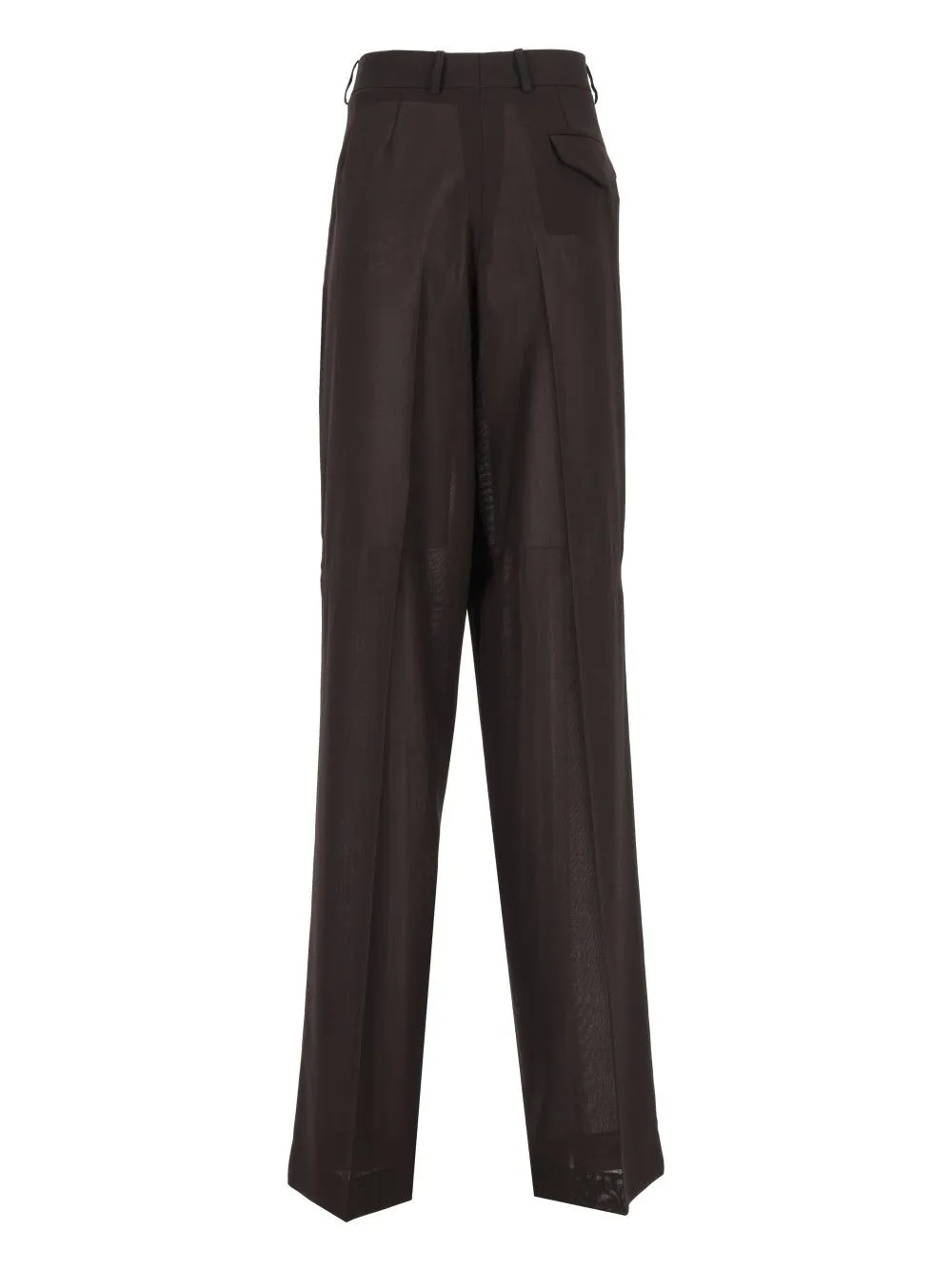 Light Virgin Wool Tailored Wide Leg Pleated Straight Pants Trousers Brown sold by Wanan Luxury product image thumbnail 2