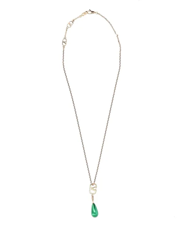 Vlogo Signature Strass Necklace (L.42) Metallo/Perla/Strass Jewelry Gold made by Valentino Garavani