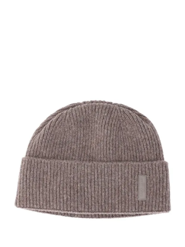 Beanie Hat Beige made by Giorgio Armani