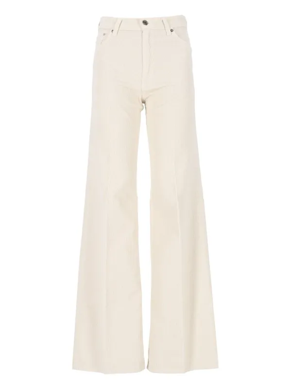 Clara Velvet Pier Jeans White made by Haikure