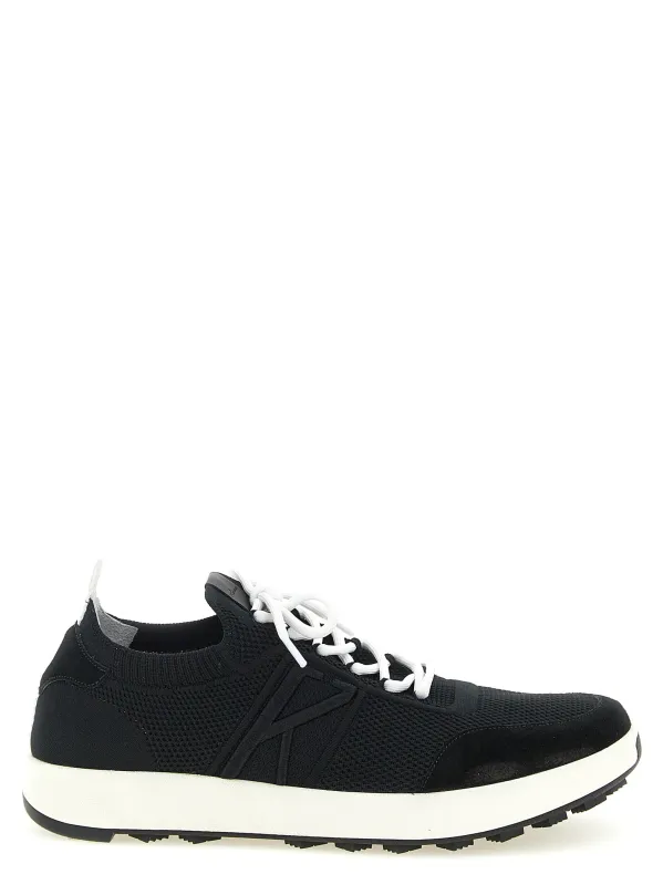 Technical Cotton Sneakers Black made by Kiton