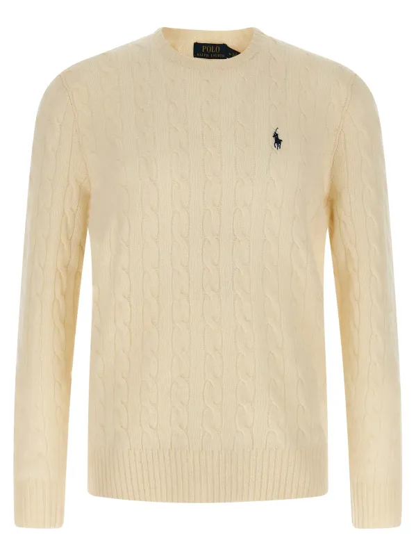 Braided Sweater White made by Polo by Ralph Lauren