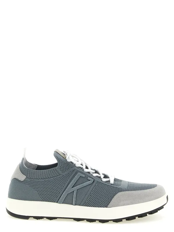 Technical Cotton Sneakers Gray made by Kiton
