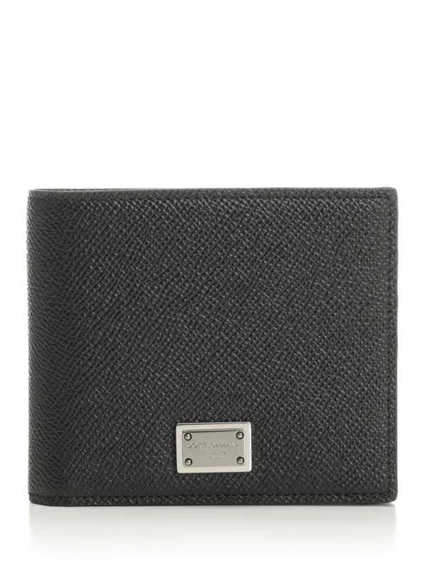 Leather Bifold Wallet Black made by Dolce & Gabanna