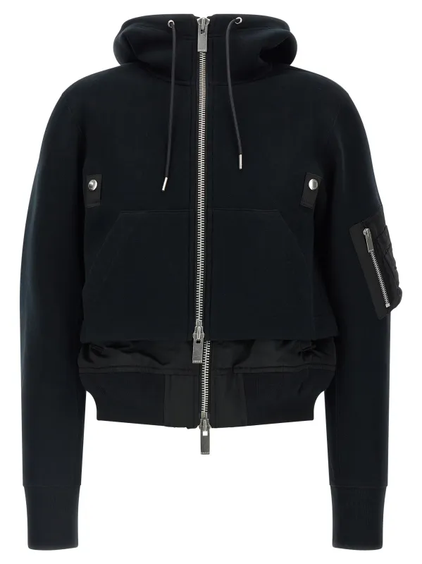 Sponge Puffer Jackets Black made by Sacai