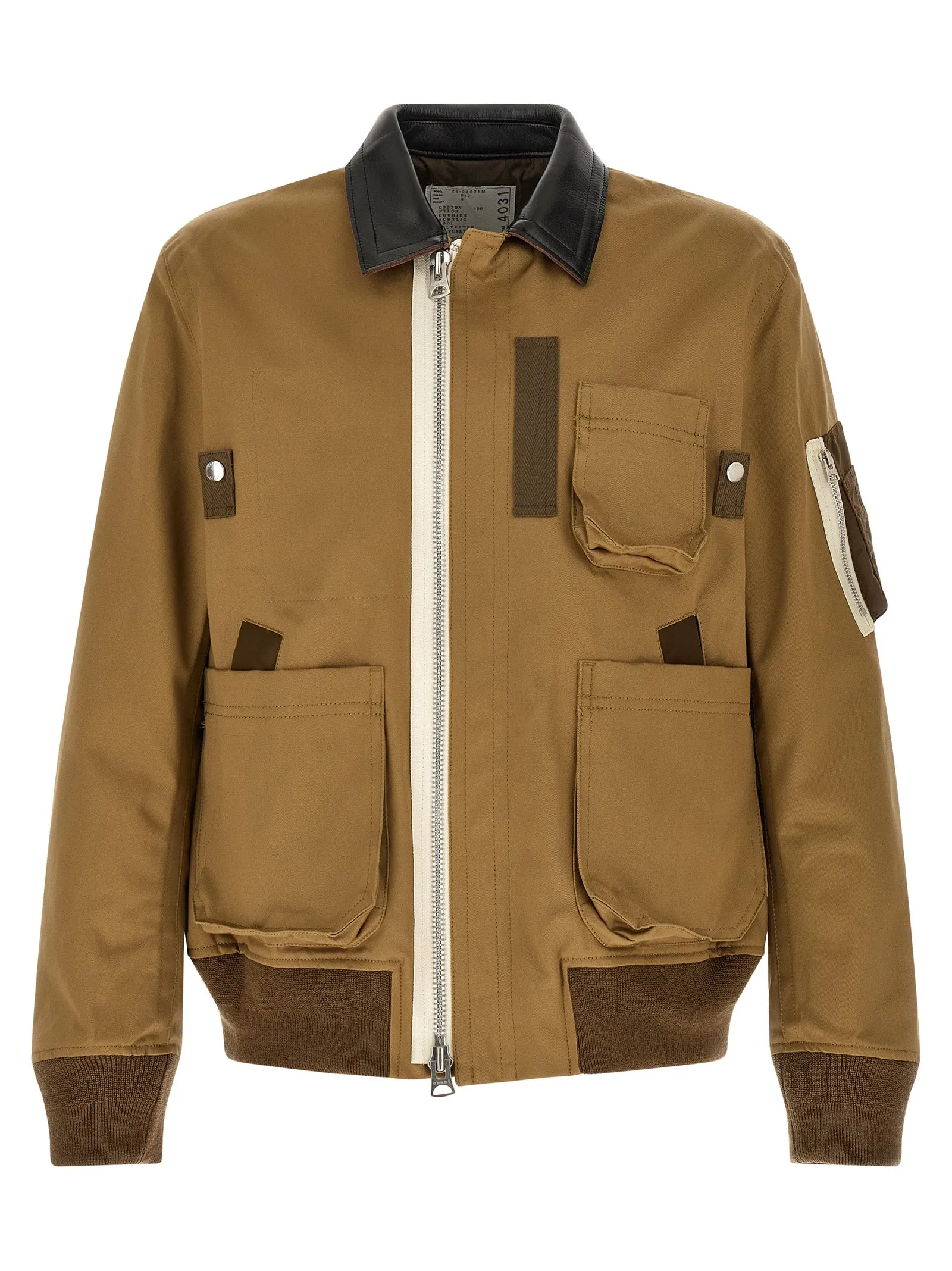 Leather Collar Blouson Puffer Jackets Brown sold by Wanan Luxury