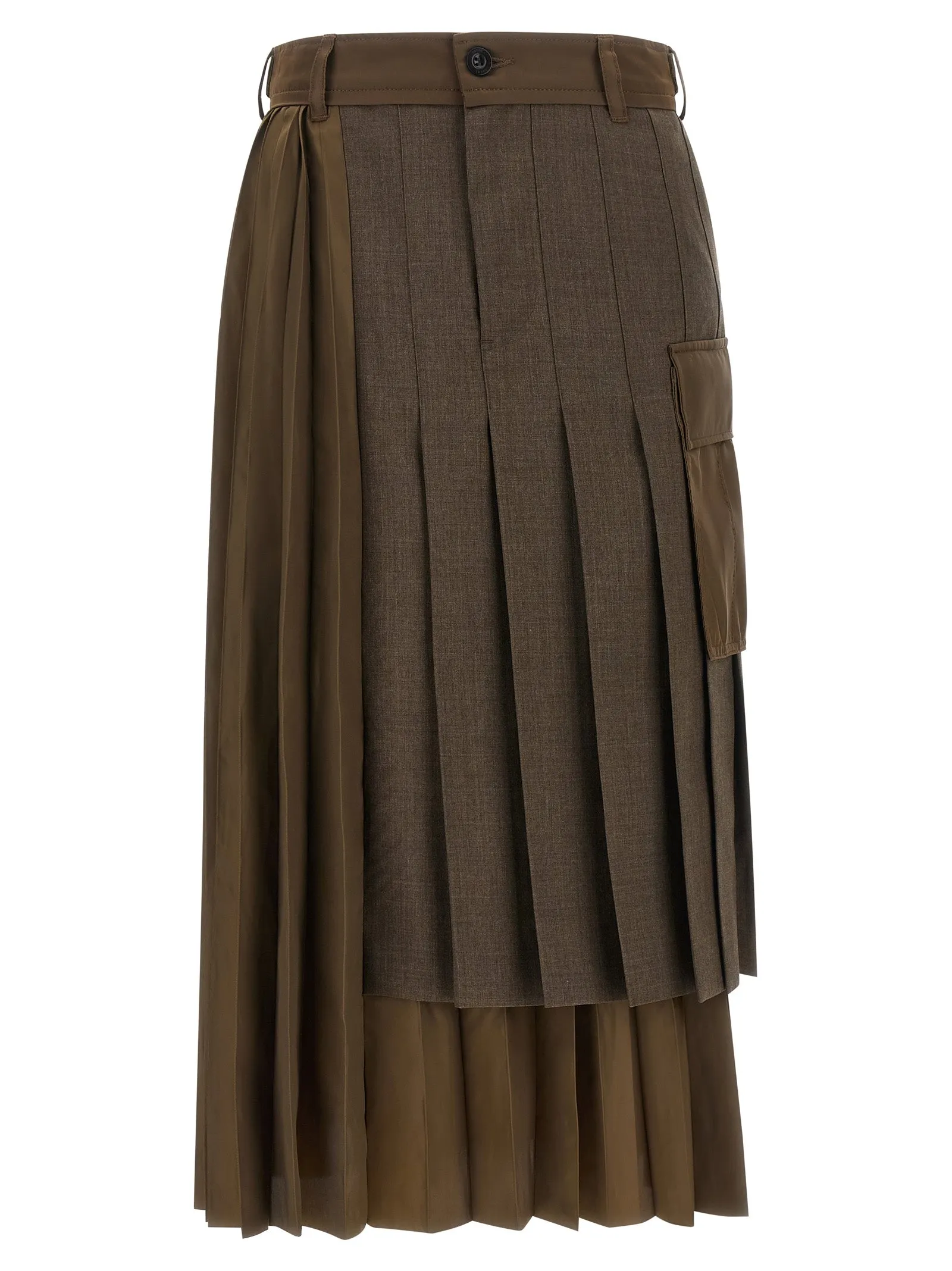 Hybrid Construction Skirt Brown sold by Wanan Luxury