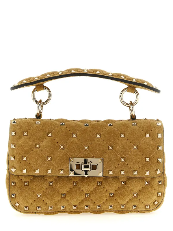 Rockstudspike Shoulder Bags Beige made by Valentino Garavani