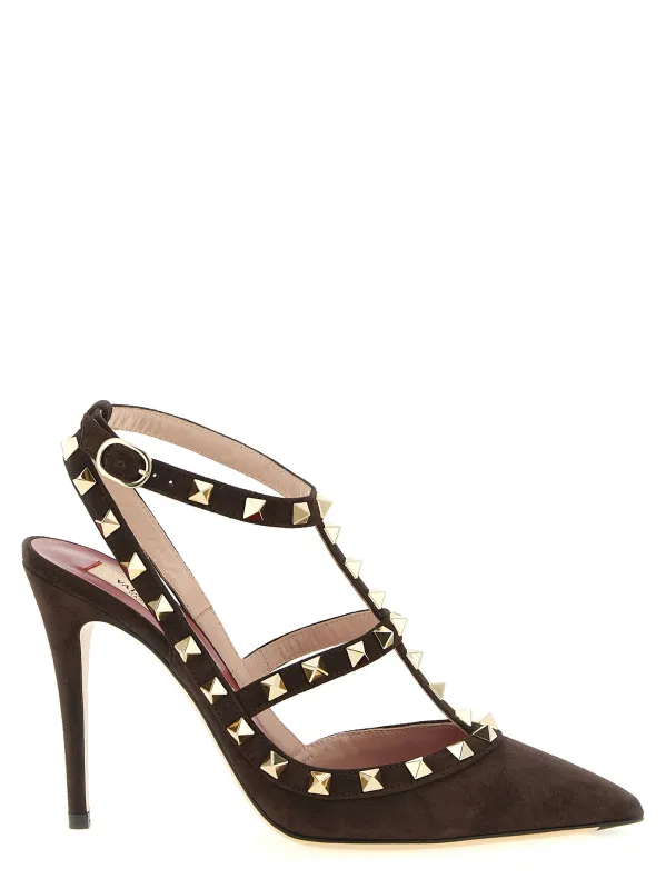 Rockstud Pumps Brown made by Valentino Garavani