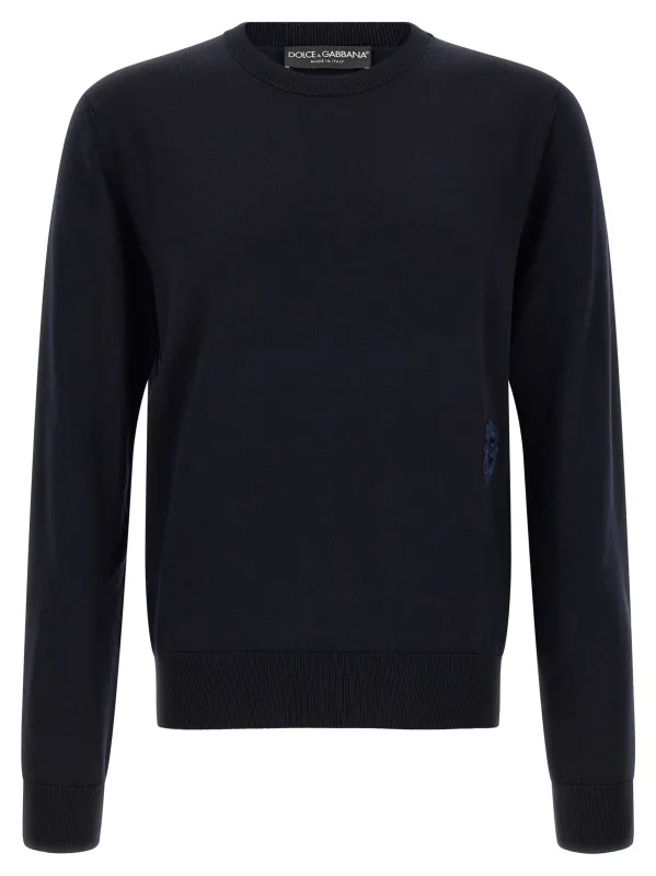 Heraldic Coat Of Arms Sweater Blue made by Dolce & Gabanna