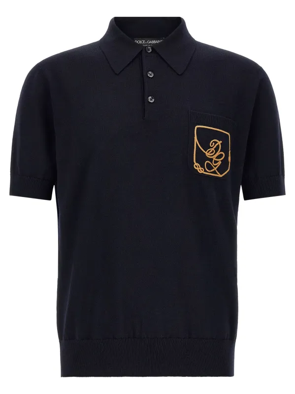 Logo Embroidery Shirt Polo Blue made by Dolce & Gabanna
