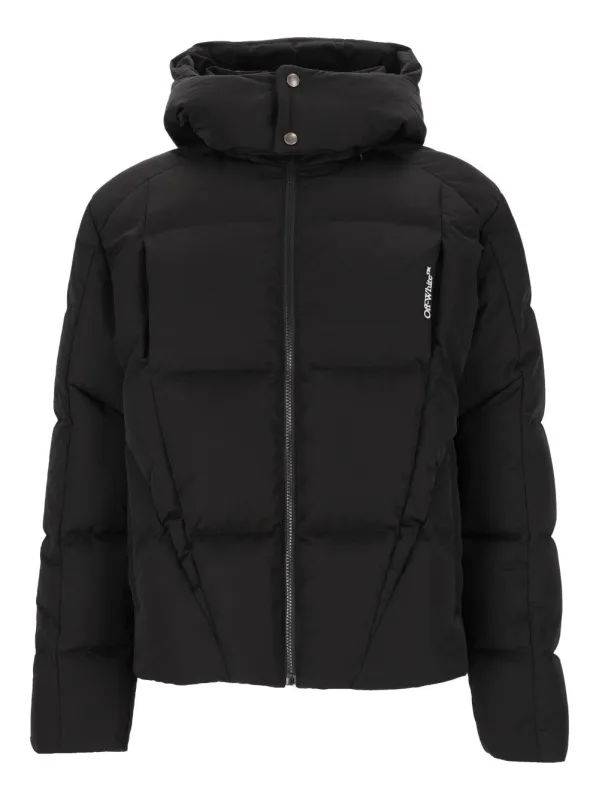 Bookish Nyl Twill Racing Puffer Coats Black made by Off-White