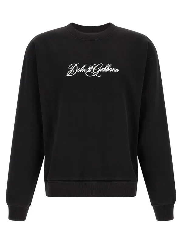 Logo Embroidery Sweatshirt Black made by Dolce & Gabanna