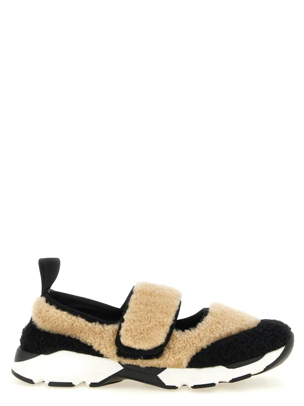 Mary Jane Fur Sneakers White/Black made by Marni