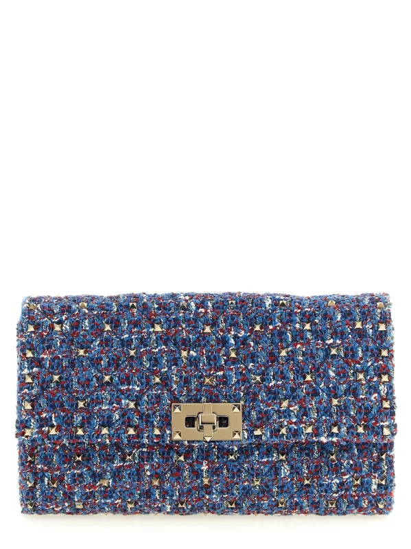 Rockstud Spike Crossbody Bags Blue made by Valentino Garavani