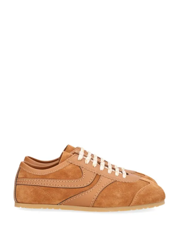 Suede With Nappa Upper And Thin Signature Sole Sneakers Beige made by Dries Van Noten