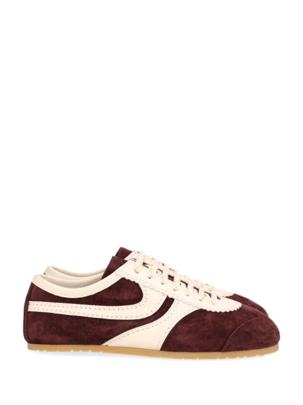 Suede With Nappa Upper And Thin Signature Sole Sneakers Bordeaux made by Dries Van Noten