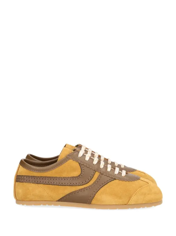 Suede With Nappa Upper And Thin Signature Sole Sneakers Beige made by Dries Van Noten