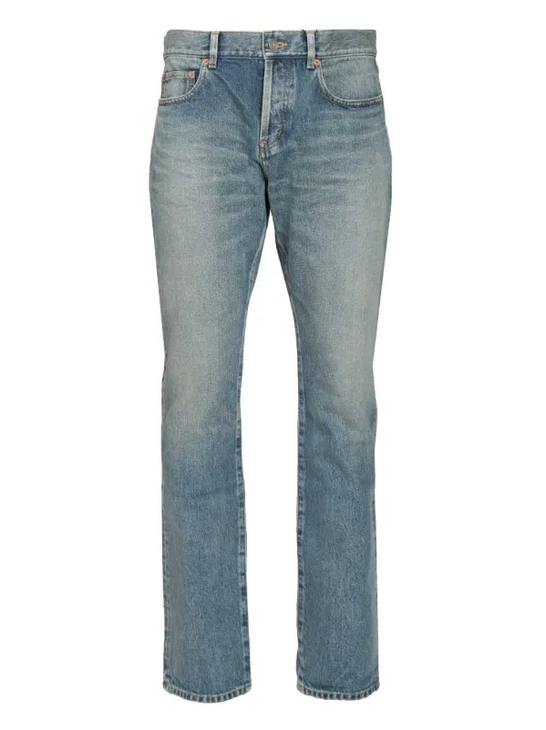 Slim Relaxed Low Rise In Blue Denim Blue made by Yves Saint Laurent