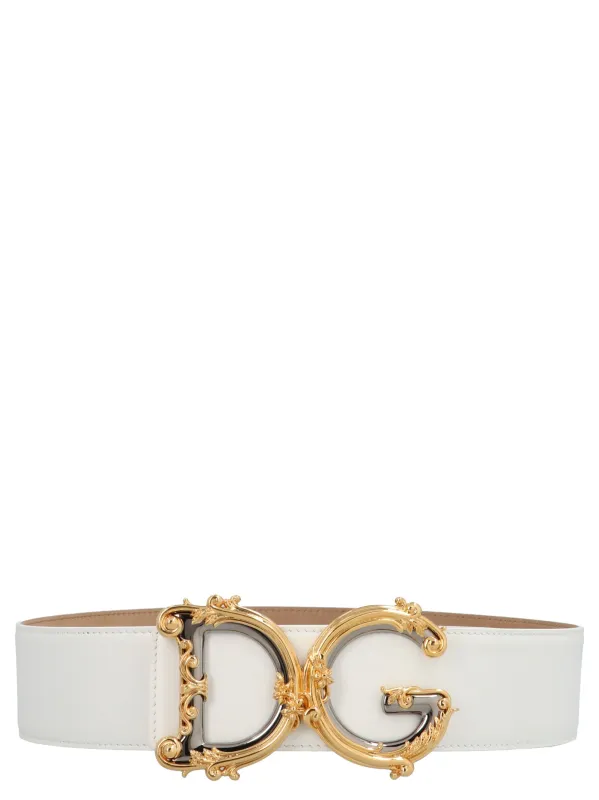 Dg Barocco Belts White made by Dolce & Gabanna