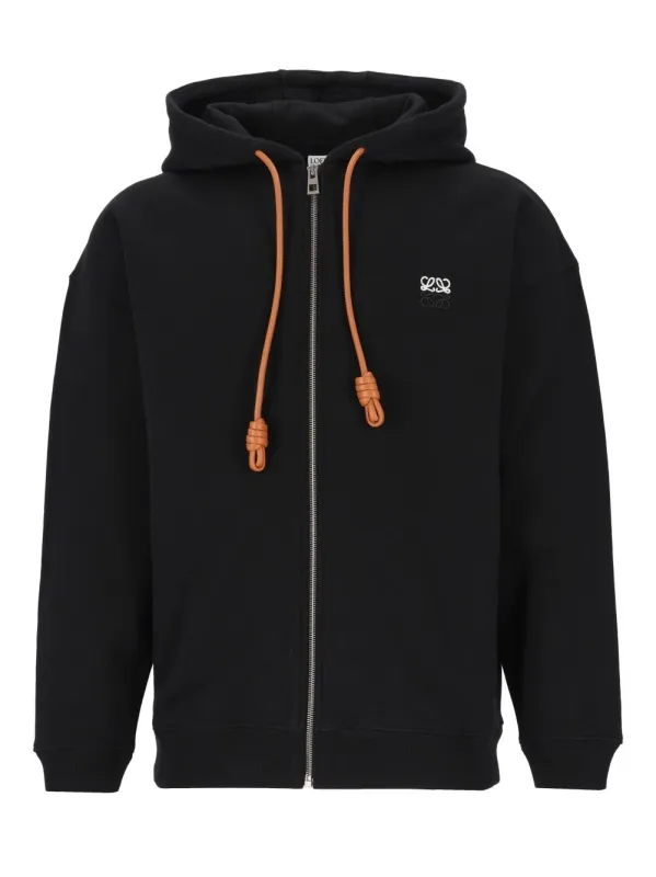 Zip-Up Hoodie Sweatshirts Black made by Loewe