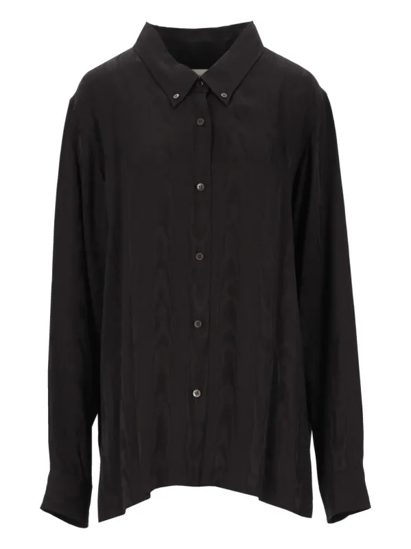 Cheers Moire Viscose Shirt Black made by Dries Van Noten