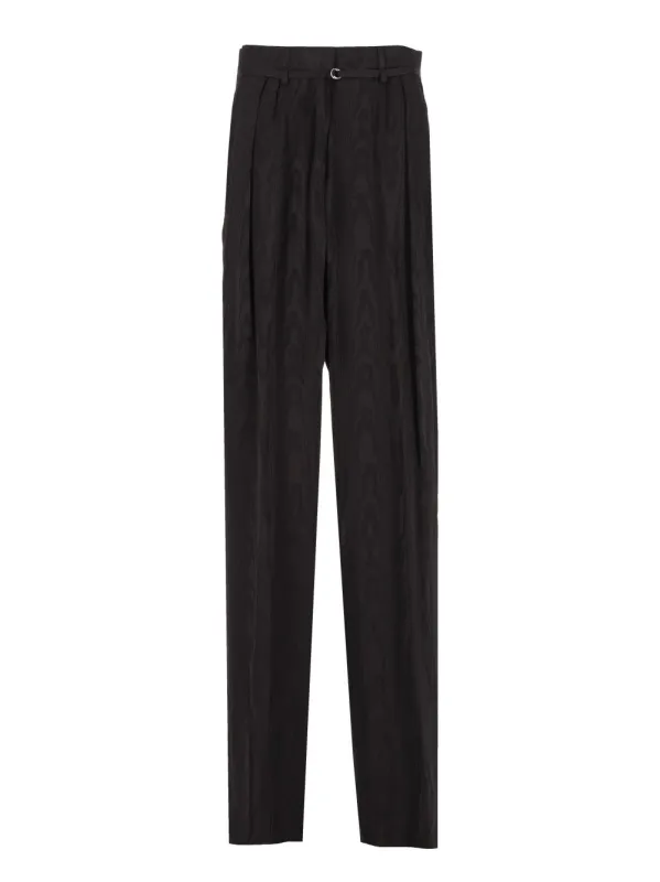 Peacha Moire Viscose Pants Trousers Black made by Dries Van Noten