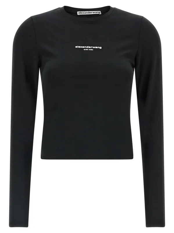 Ls Tee W/Logo Print T-Shirt Black made by Alexander Wang
