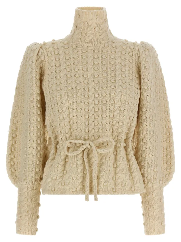 Vailant Wool Bauble Sweaters And Cardigans White made by Zimmermann