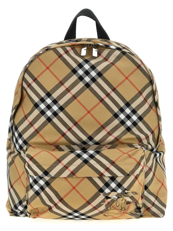 Check Backpack Beige made by Burberry