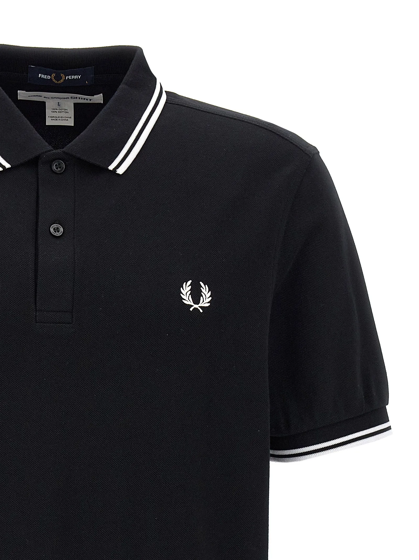 Comme Des GarçOns Shirt X Fred Perry Polo White/Black sold by Wanan Luxury product image thumbnail 3