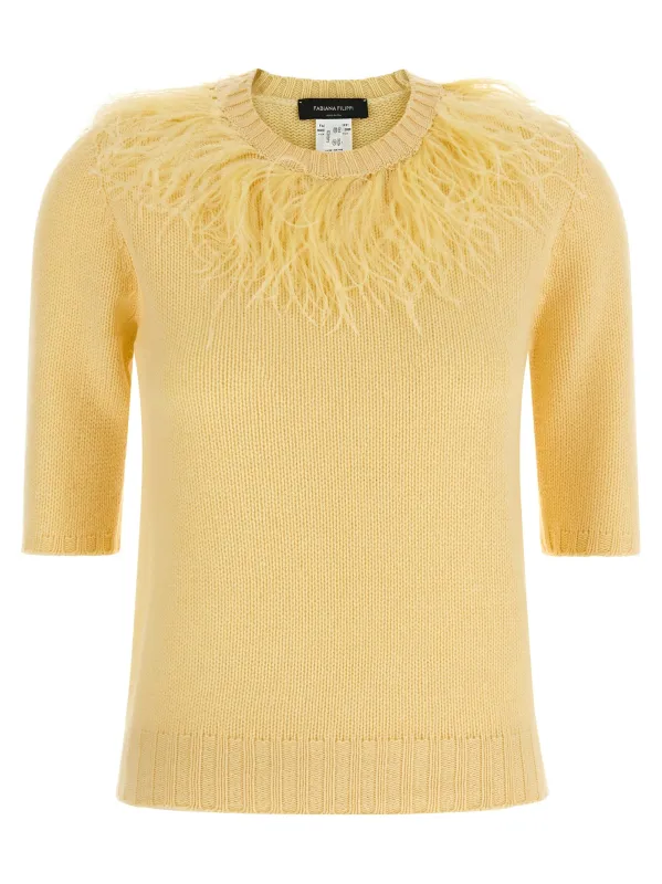 Feather Sweater Yellow made by Fabiana Filippi