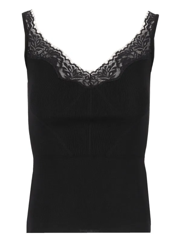 Sleeveless Knitted Top Black made by Self-Portrait