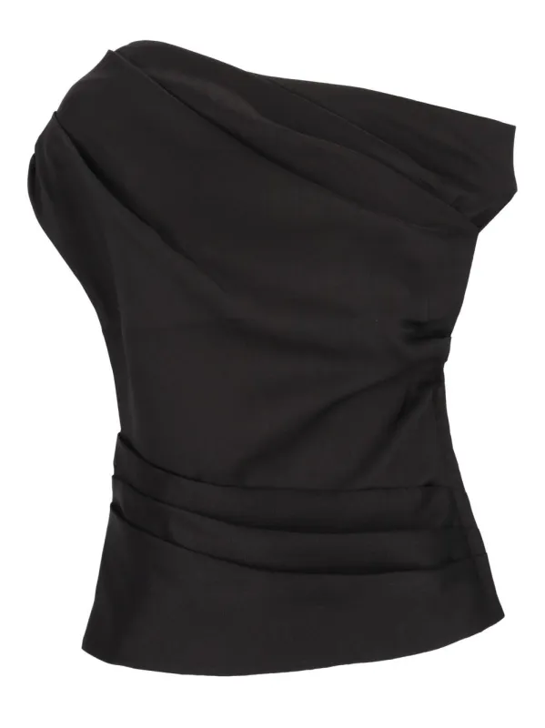 Draped Taffeta Top Black made by Self-Portrait