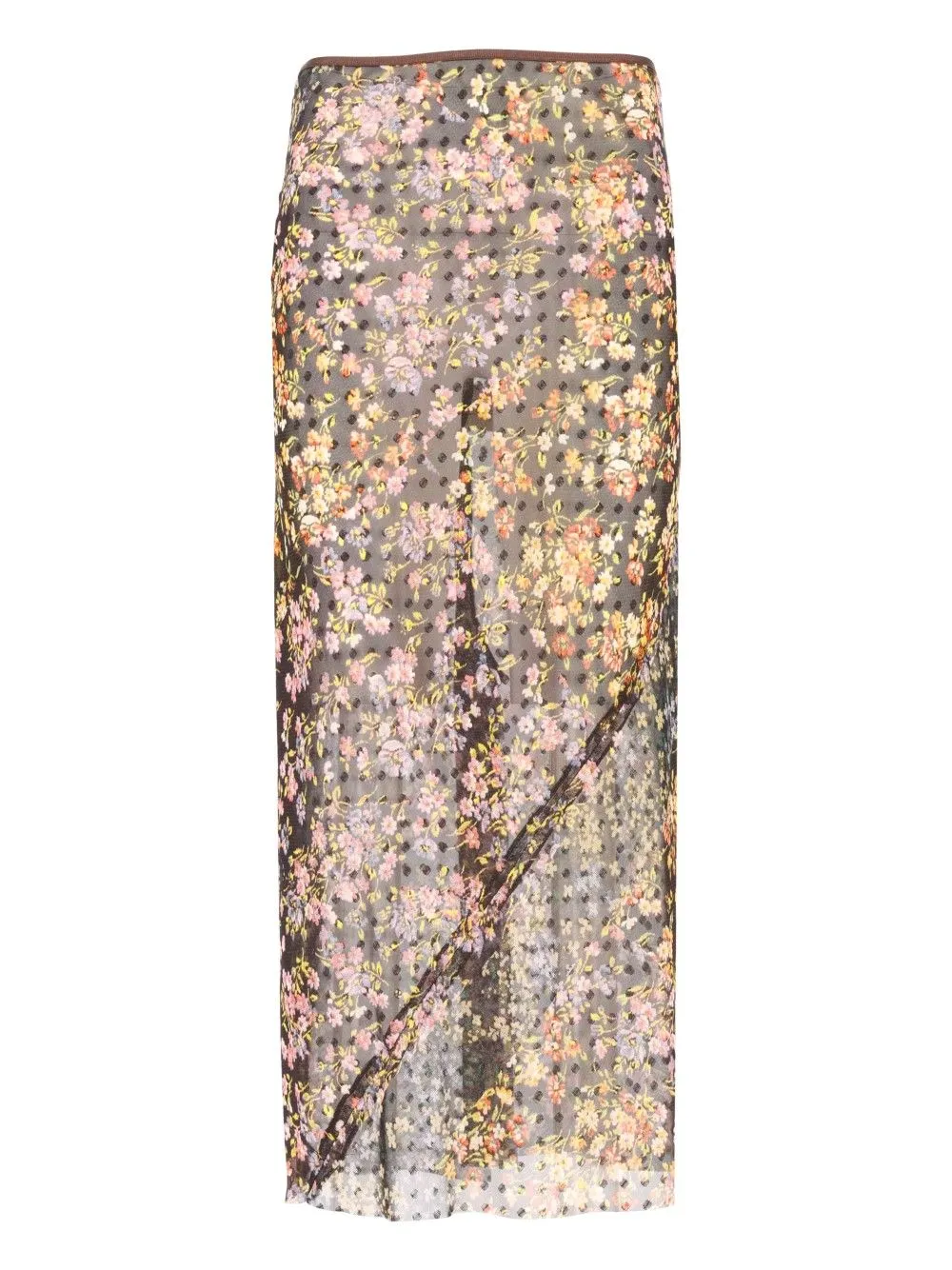 Sati Jacquard Printed Long Skirt With Mini Floral Patchwork Skirts Multicolor sold by Wanan Luxury