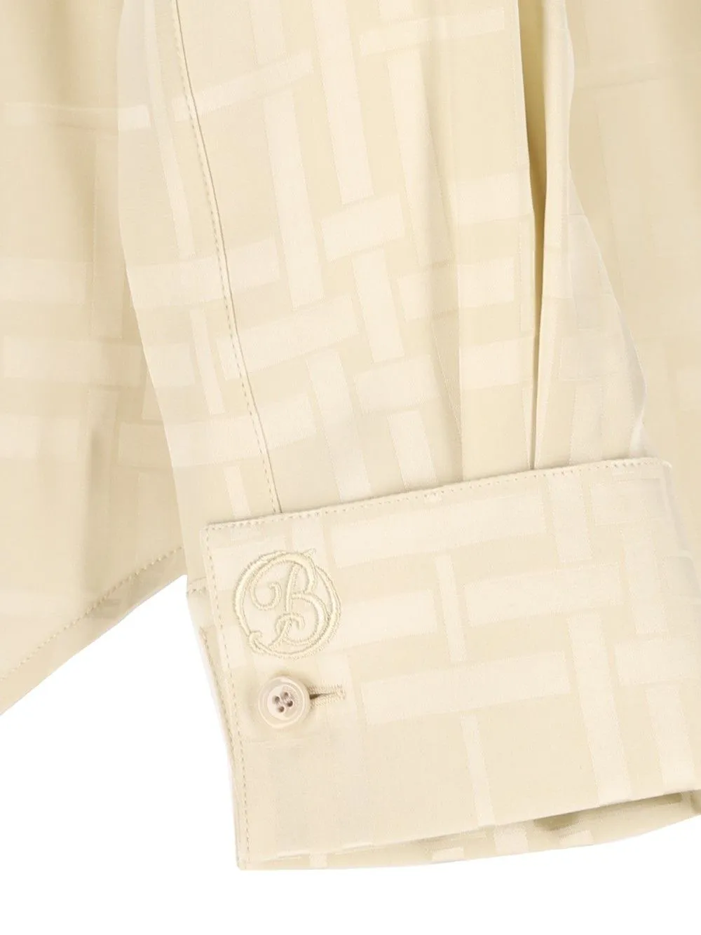 Dorothea Silk Check Shirt White sold by Wanan Luxury product image thumbnail 5
