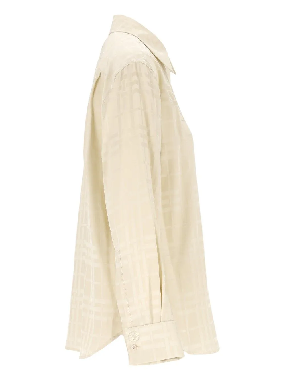 Dorothea Silk Check Shirt White sold by Wanan Luxury product image thumbnail 3