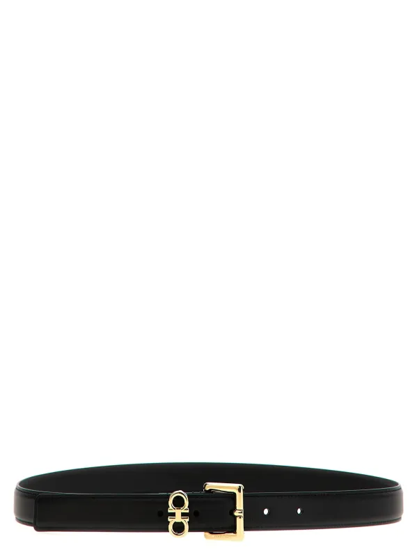 Gancini Belts Black made by Salvatore Ferragamo