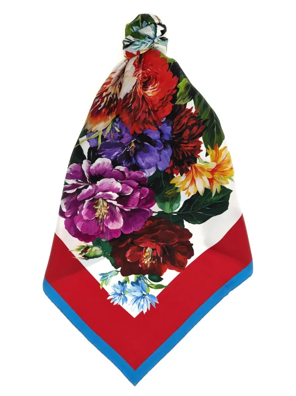 Floral Print Scarf Scarves And Foulards Multicolor made by Dolce & Gabanna