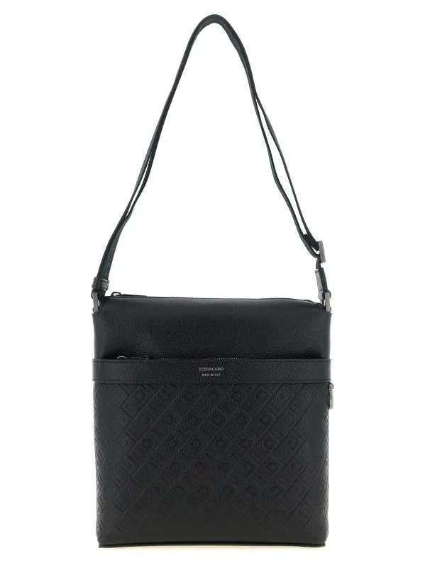 Ferragamo Monogram Crossbody Bags Black made by Salvatore Ferragamo